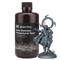 8K Space Grey Water Washable Photopolymer Resin